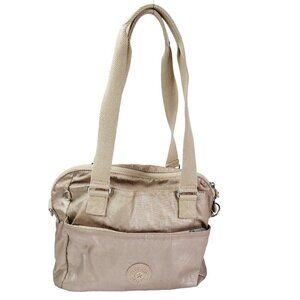 Kipling Elysia Metallic Shoulder Bag Rose‎ Gold Strap Zipper Medium Travel